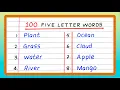100 Five Letter Words Five Letter Words 5 Letter Words Write Five Letter Words