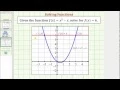 Ex Find Function Inputs for a Given Quadratic Function Output