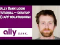 Ally Bank login tutorial desktop app walkthrough