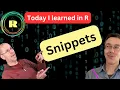 Today I learned in R how to use Snippets in R studio to save time