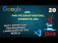 Find the Sum of First N Natural Numbers in Java Basic Java Program first stage coding CSM skills