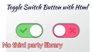 Toggle switch button with vanilla Javascript no libraries