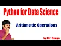 Python for Data Science NumPy Numpy Arithmetic Operations by Durga Sir