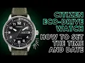 How to Set the Time Date on a Citizen Eco Drive Watch