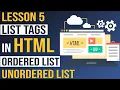 List Tags in HTML Ordered List and Unordered List - Html Tutorial for Beginners Lesson