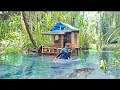 Lagu membangun pondok di guyur hujan deras di tengah sungai sarang ikan nila
