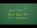 Best POSITIVE and NEGATIVE Numbers HACK How to Add - Numbers
