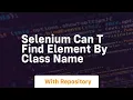 selenium can t find element by class name