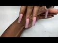 Long Coffin Outline Acrylic Nail