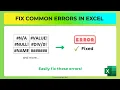 Common Excel Errors for Beginners And How to Fix Them