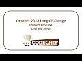 CodeChef October Long Challenge - Chef and Serves CHSERVE