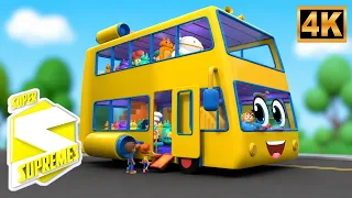 Las ruedas del autobús | Super Supremes Vivero rimas & Canción infantil
