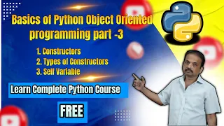 Basics of Python Object Oriented Programming Part-3 Learn complete Python Course