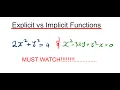 Explicit vs Implicit Functions