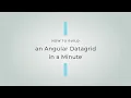 How to Build an Angular Datagrid in a Minute