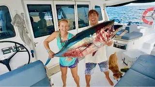 We CANNOT believe we caught this from our SAILING CATAMARAN!