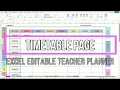 Editing the Timetable 5 Excel Editable Digital Teacher Planner