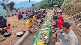 Đường Lùng Pục và làm nhà anh Dế đầu tiên trên bản cơm mèn mén siêu ngon. Nguyễn Tất Thắng