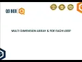 11 Multi Dimension array For each loop QO-BOX