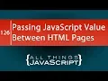 JavaScript Problem Passing a JavaScript Value Between HTML Pages