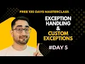 DAY 5 HINDI Java Exception Handling Full Tutorial try-catch throw throws Custom Exceptions