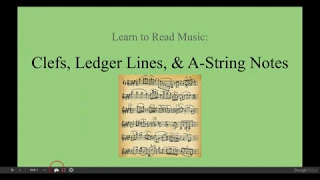 Lesson Clefs Ledger Lines A-String Notes