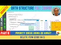 8 PRIORITY QUEUE using array How to delete item Code in C