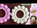 Wonderful Idea Puff Stitch Flower Scrunchies Crochet Hair Accessories