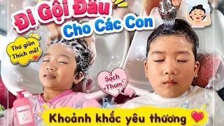 Lần đầu dắt 2 bé đi gội đầu ngoài tiệm 😆￼