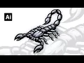 Detailed Scorpion Illustration - Adobe Illustrator Timelapse