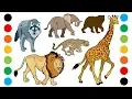Wild Animals with Sounds Part1 Coloring Pages for Kids Digital Coloring