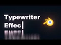Typing Effect Using Geometry Nodes - Blender Tutorial