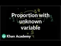 Solving a proportion with an unknown variable example 7th grade Khan Academy