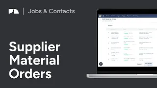 Supplier Material Orders