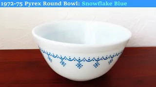 1972-75 Vintage 1 5 QT 402 Pyrex Bowl Snowflake Garland Blue Pattern