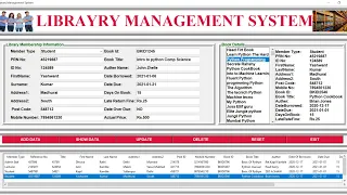 Library management system project in python with database Mini project Tkinter