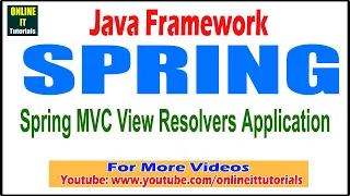 Java Framework tutorial Spring C View Resolvers Application Onlineit tutorials