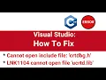 How to fix fatal error C1083 cannot open include file crtdbg h LNK1104 cannot open file ucrtd lib