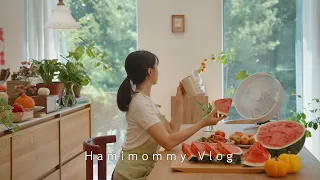 제철 음식 좋아하는 사람의 여름나기 🍉ㅣ수박스프, 복숭아 비빔국수, 마르쉐 장보기, 부암동 맛집ㅣVLOG