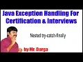 Java Exception Handling Nested try catch finally by Durga Sir