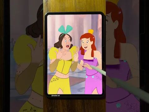 Anastasia and Drizella’s transformation #disney #art #digitalart  #shorts