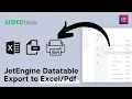 Export DataTable to Excel CSV Print PDF in JetEngine Wordpres with Elementor