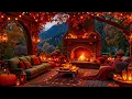 Download Lagu Cozy Fall Porch Vibes 🍁🔥 Gentle Rain Sounds \u0026 Fireplace Crackle for Study and Deep Sleep