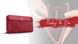 JORD Details Packing the Eila Crimson Red Suberhide Wallet
