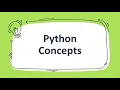 Revision of Python Concepts - Part 1