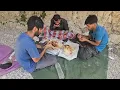 Fishing in the dangerous mountains | Traditional nomadic method in a wild river!