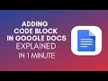 How To Add Code Block In Google Docs 2024