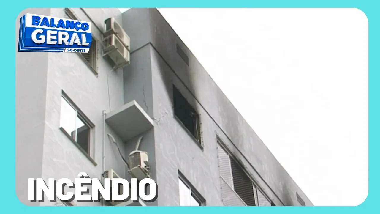 Apartamento no 7º andar pega fogo e moradora sofre queimaduras em Chapecó