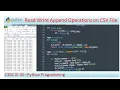 CSV file Operations Exercises Python Programming