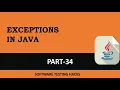 What are Exceptions in Java Part 34 Java Tutorials